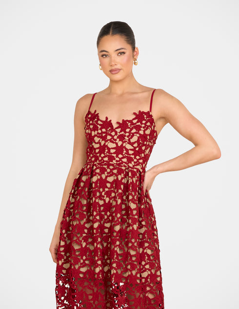 Warna Lace Midi Dress